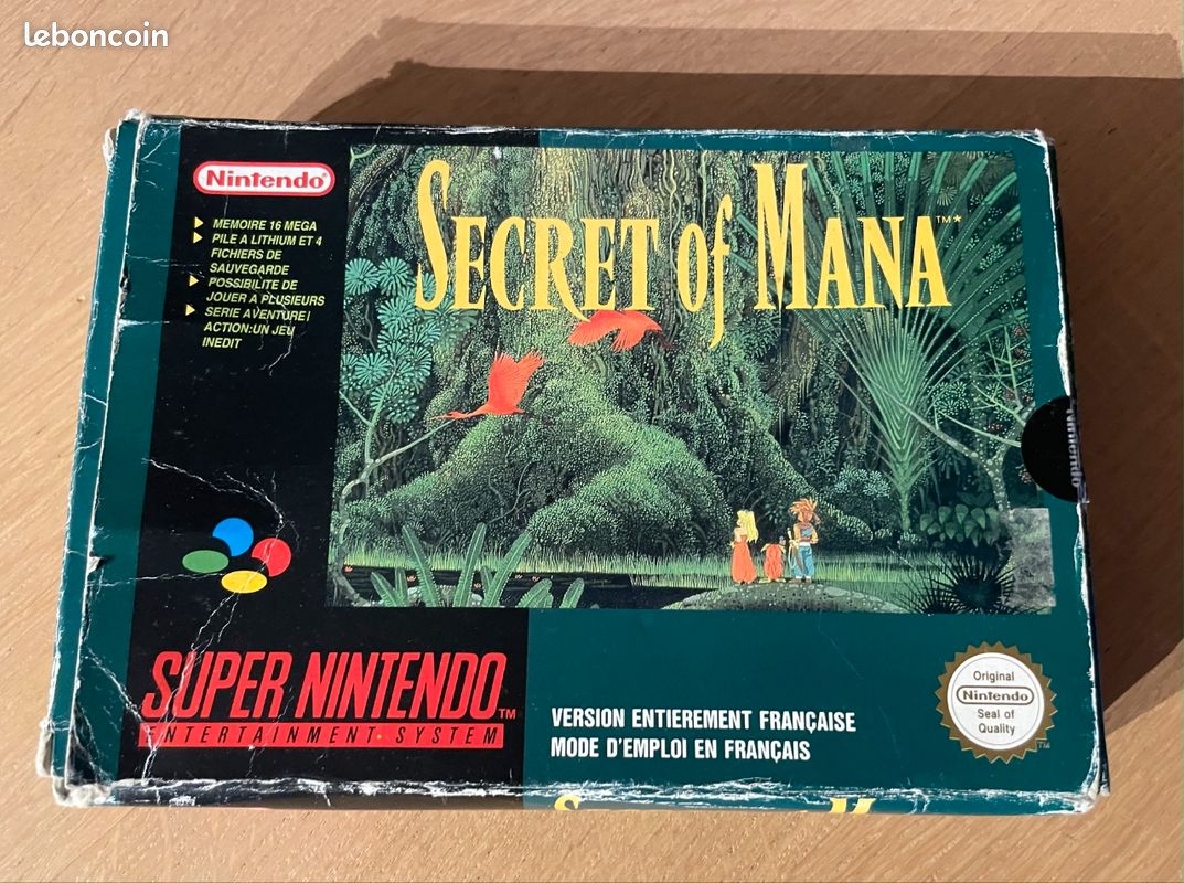 Jeu secret of mana super Nintendo Snes
Avec sa boîte et cale d’origine 
Très bon état (image 1)