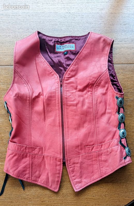 Gilet veste cuir femme (image 1)