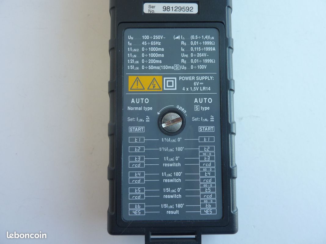 METRIX MX 4600: Testeur de disjoncteurs différentiels + mesure terre (image 4)