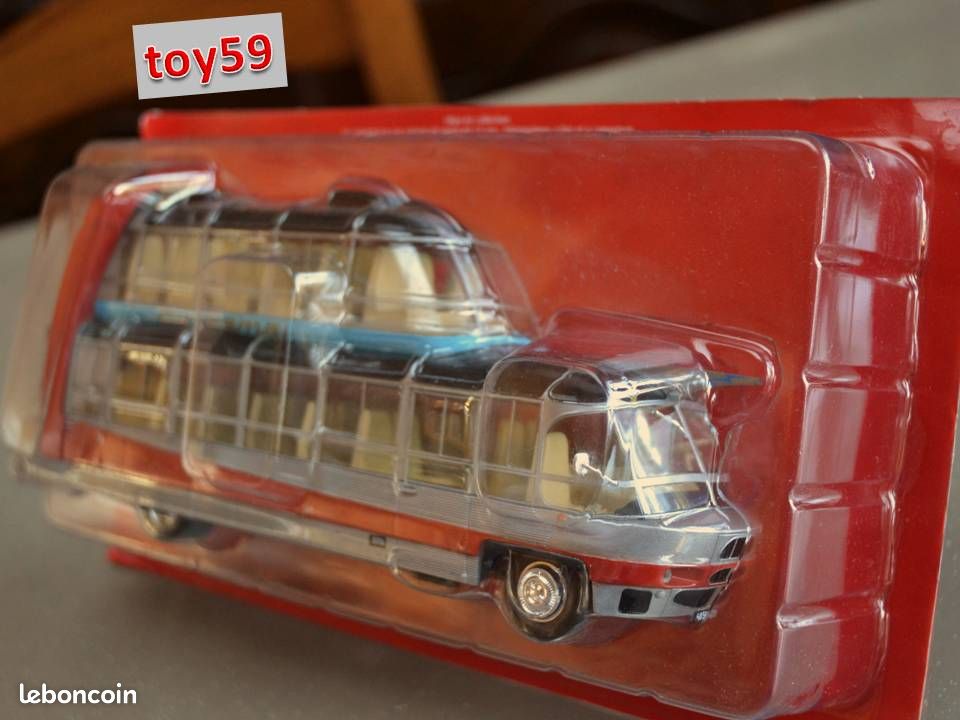 Miniature Autobus Citroën Currus Cityrama 1955 – Hachette – Échelle 1/43 – Gris – Neuf Sous Blister