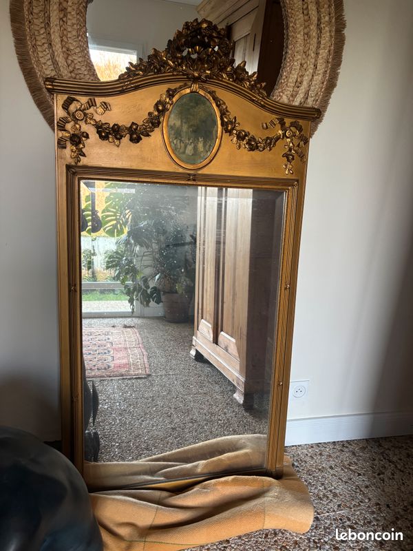 Miroir Trumeau Baroque XXL - Or - Bois - 155x115 Cm - Palazzo INT - Mural