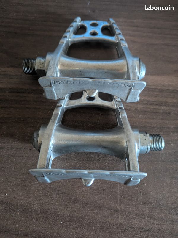 Pédales Maillard CXC Argentées Paire De Pédales Vélo De Course Vintage MAILLARD CXC En Aluminium - Argenté - Bon état Pièce Vélo Ancien Course Occasion