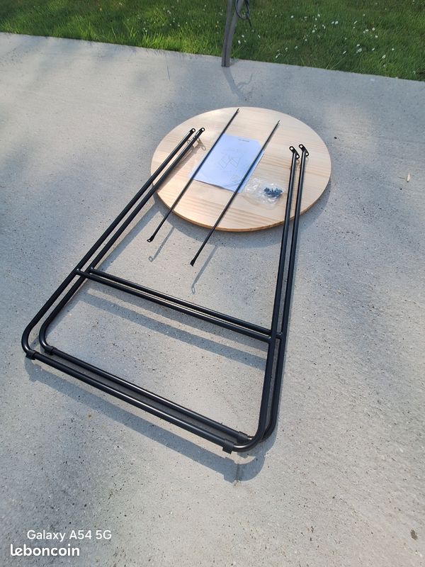 Table mange-debout Othé Ø70 cm bois et métal noir – Neuve jamais montée (image 2)