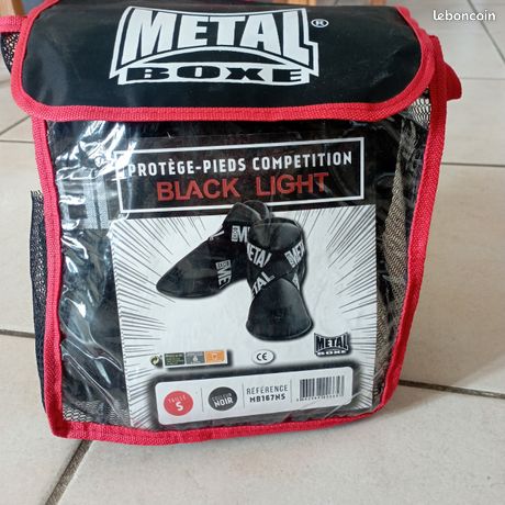 Protège-pieds Full Contact Metal Boxe – Noir, M – Mousse EVA, Scratch, élastique – Pour Karaté, MMA, Self-défense