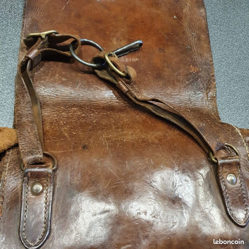 Sacoche de vélo en cuir American Blue - Sacoche de guidon, sacoche de selle, sac à bandoulière en cuir vintage marron