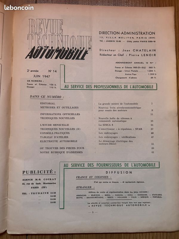 Revue Technique Automobile - SIMCA 8 (image 2)
