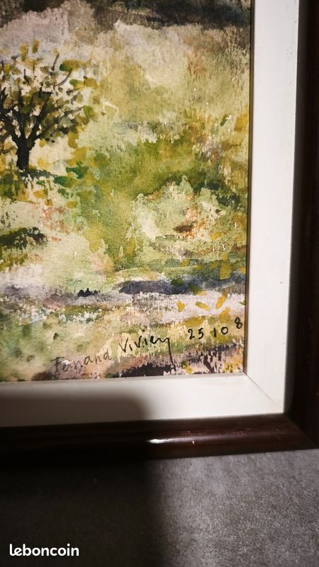 Tableau aquarelle thème de la nature signé Fernand Vivien (image 3)