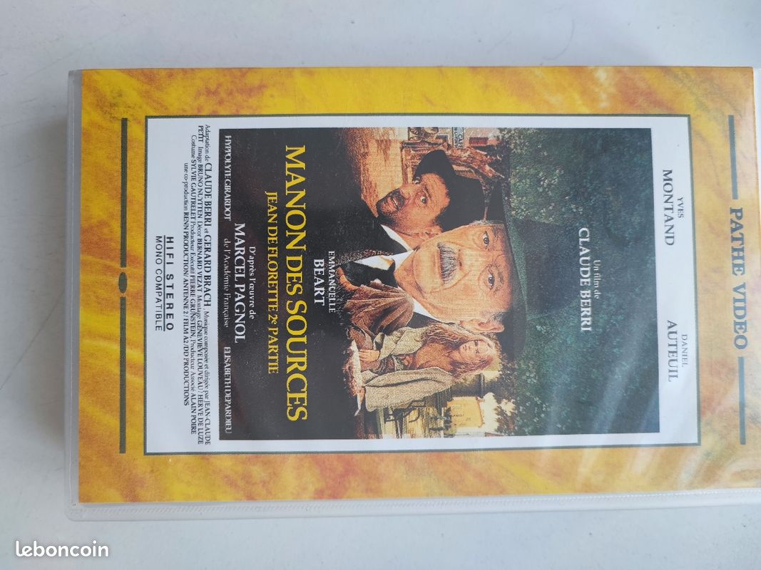 K7 Vidéo VHS MANON DES Sources de Claude BERRI (image 1)