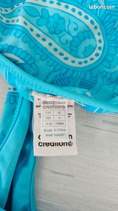 Maillot de bain bikini 2 pcs bleu décathlon 42 (image 5)