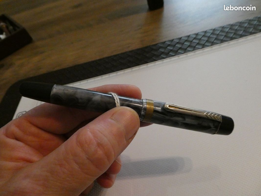 Stylo Plume Ancien à Pompe - Bleu - Plume Acier - Occasion Fonctionnel