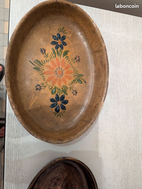 2 grands plats en poterie alsacienne peints (image 3)