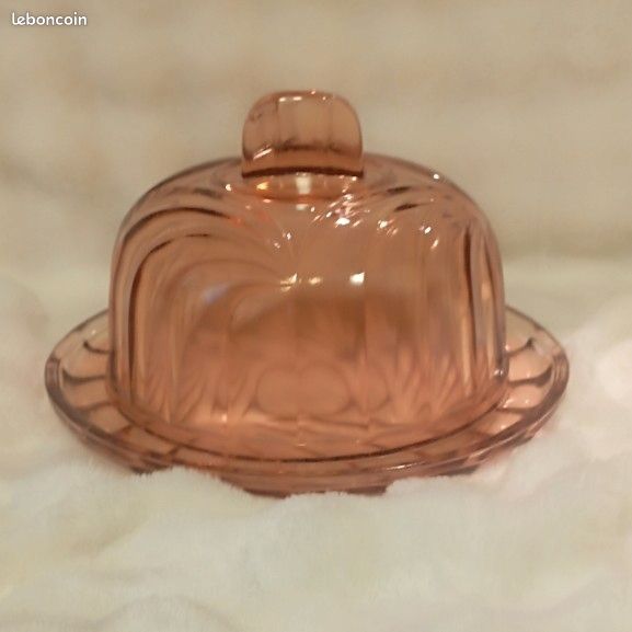 Cloche à Fromage En Verre Moulé Pressé – Transparente, Vintage