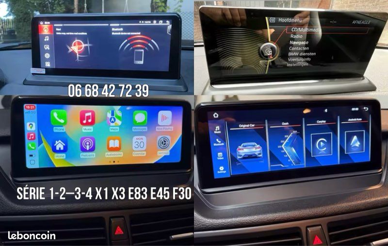 Autoradio Android12 GPS Bluetooth Wifi Bmw X1 X3 E83 E46 série 1 série 2 série 3 e87 f20 f23 CarPlay intégré (image 1)