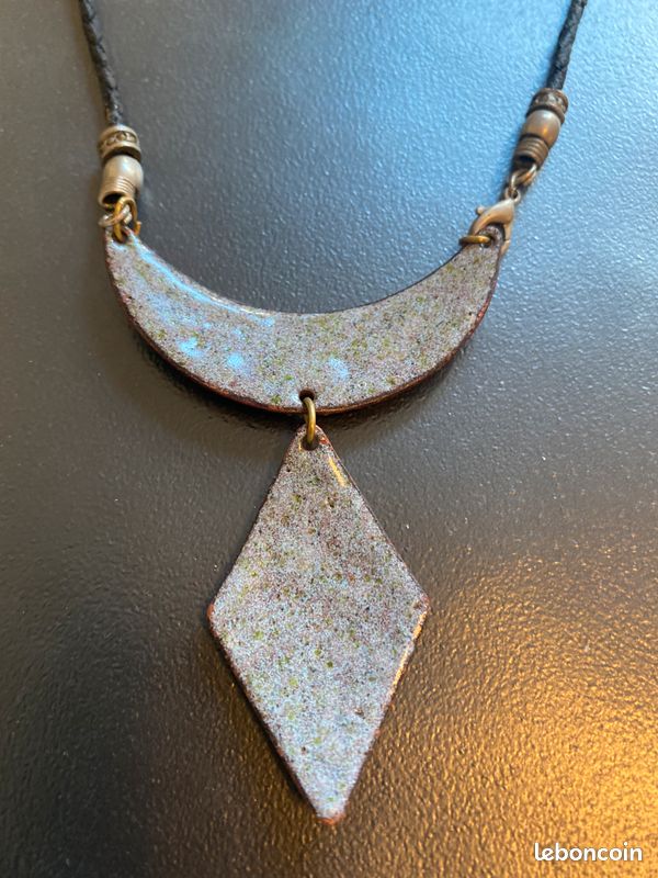Pendentif émaillé Vintage Années 70 - Bijou Rétro Occasion