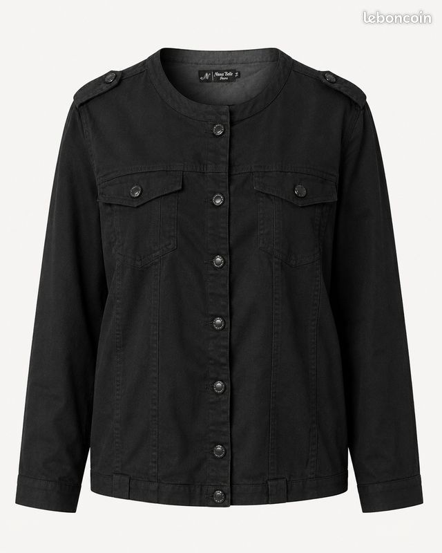 Veste en jean noire stretch Nana Belle (image 1)
