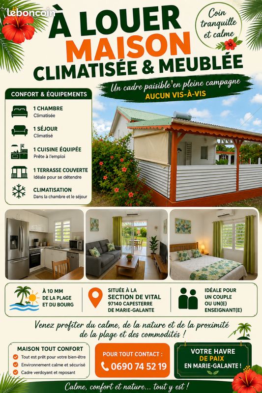 Maison 2 pièces 32 m² · à Capesterre-de-Marie-Galante · 32 m² · 700 €/mois