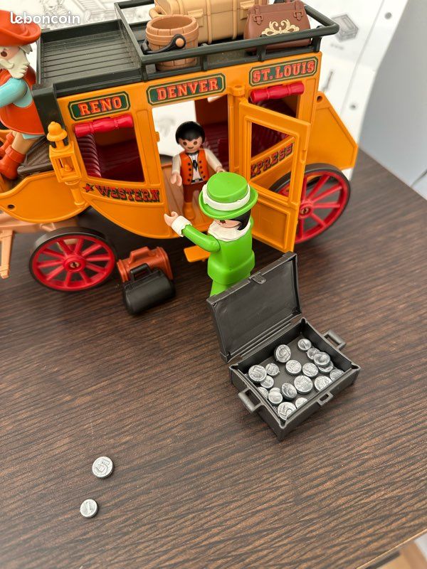 PLAYMOBIL Western (B8109) - Cavallo Marrone Scuro E Attacchi Per Diligenza, Set Usato - Foto 2