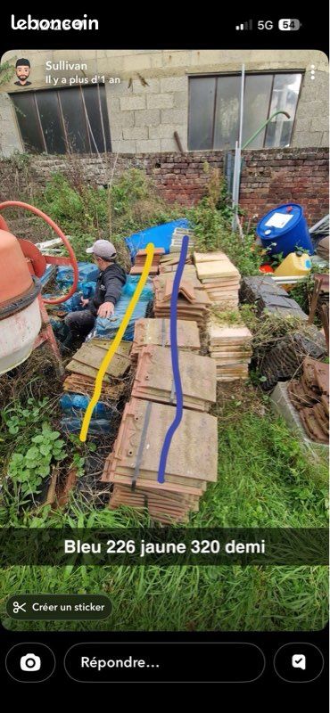 Lot de tuiles et demi tuiles (image 1)