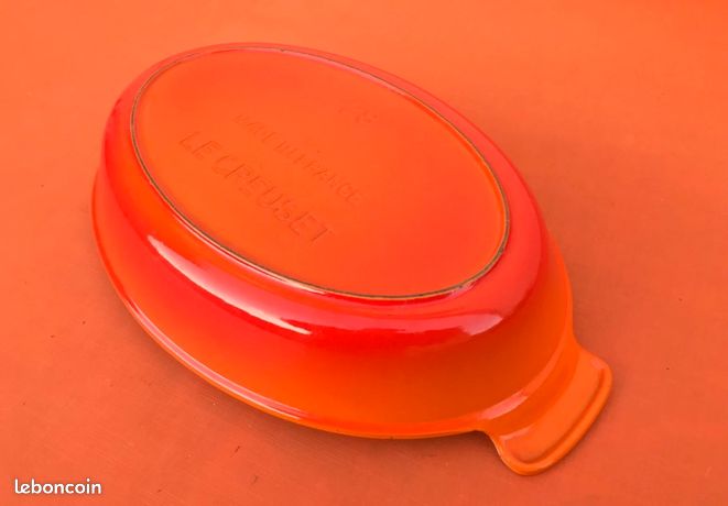 Plat à Four Le Creuset Ovale N°28 – émail Blanc – Vintage Made In France – Bon état