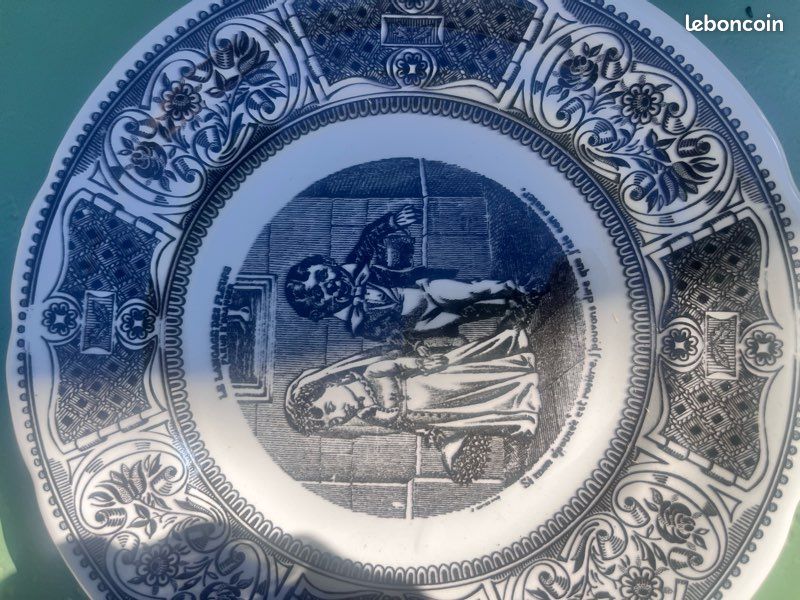 Lot de six assiettes, langage des fleurs, Gien (image 6)