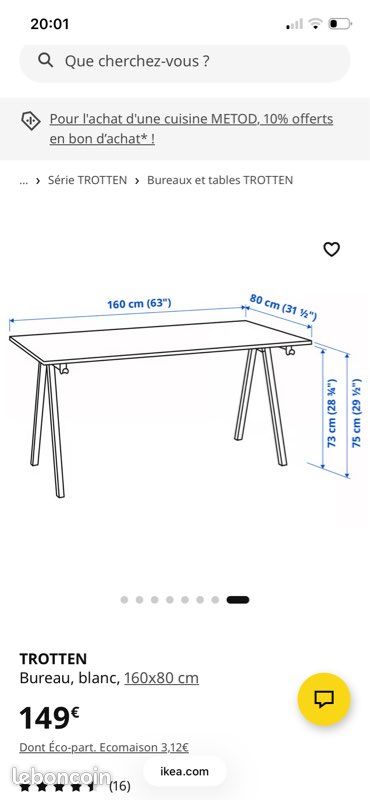 Bureau IKEA Trotten (image 4)
