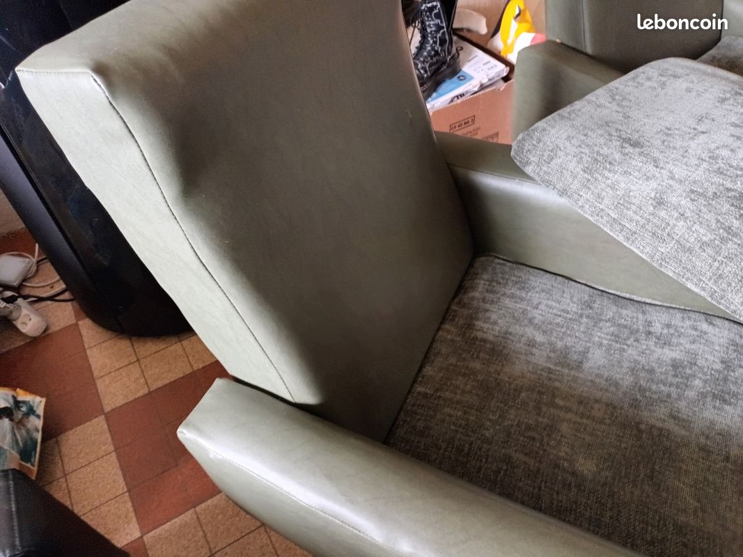 Lot deux fauteuils vintage verts (image 5)