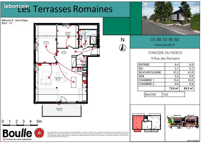 Appartement 3 pièces 74 m² · à Truchtersheim · 74 m² · 1 250 €/mois