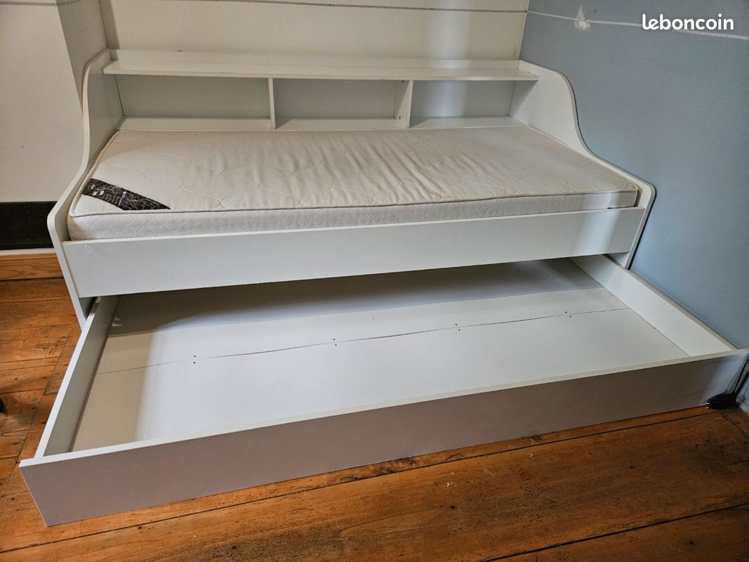 Lit enfant ikea avec étagères et tiroir (image 2)