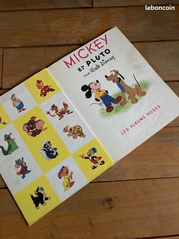 Mickey et Pluto disney hachette albums roses vintage 1952 livre enfants (image 3)