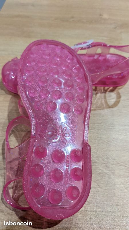 Sandales plastique rose pailleté (image 4)