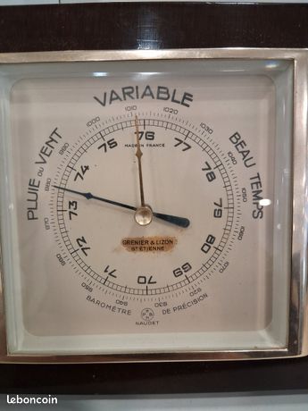 Ancien Baromètre De Précision Naudet En Fer Forgé Et Verre - Déco Vintage