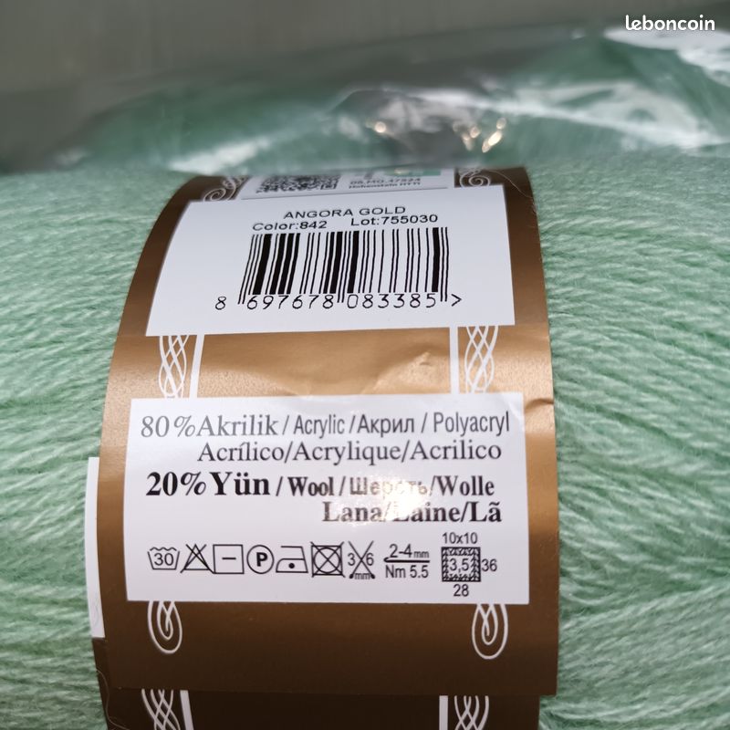 Lot De 5 Pelotes Laine Grosse Verte 100g Portugal - Tricot Crochet