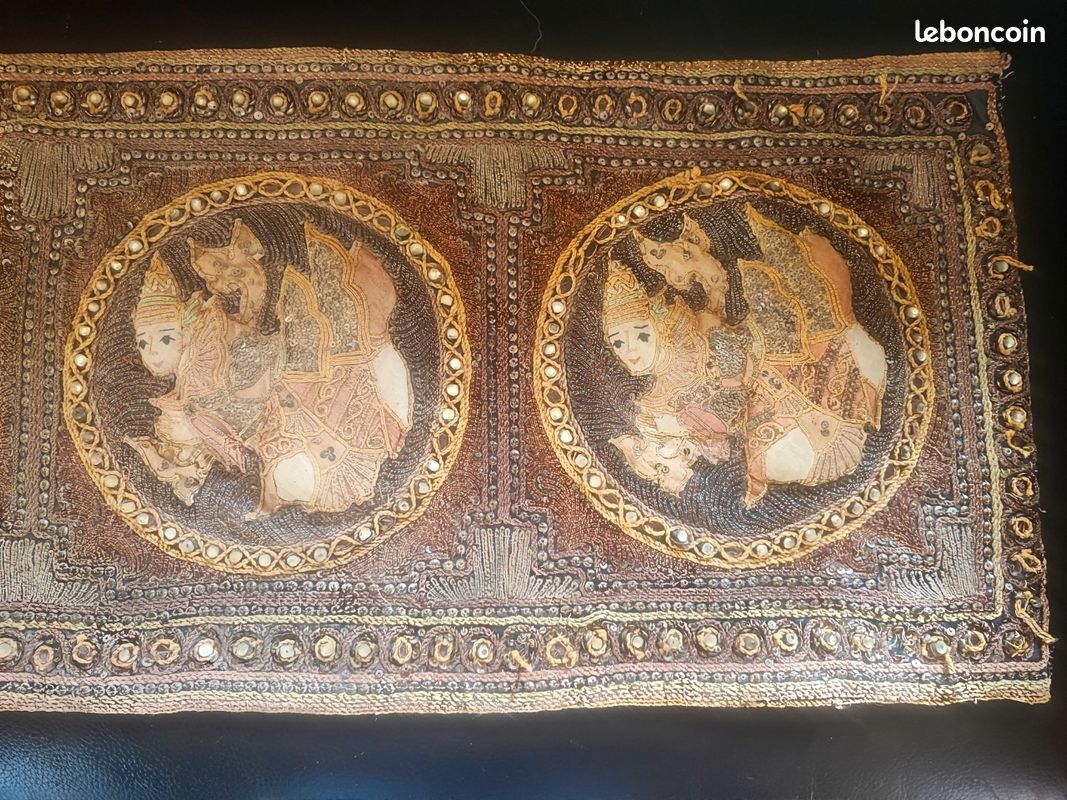 Ancienne tapisserie thaïlandaise faite main (image 2)