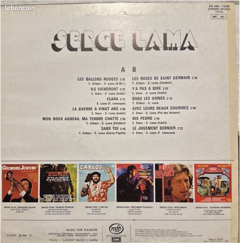 33 Tours Serge Lama (image 2)