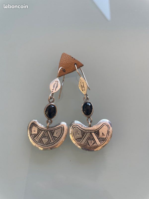 Boucles d’oreilles touareg onyx (image 1)