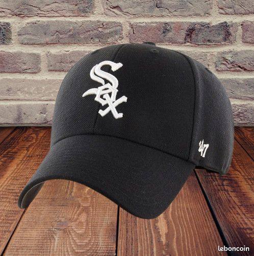 Casquette réglable de camionneur réglable sur le devant en mousse avec patch local noir des Chicago White Sox '47 pour hommes
