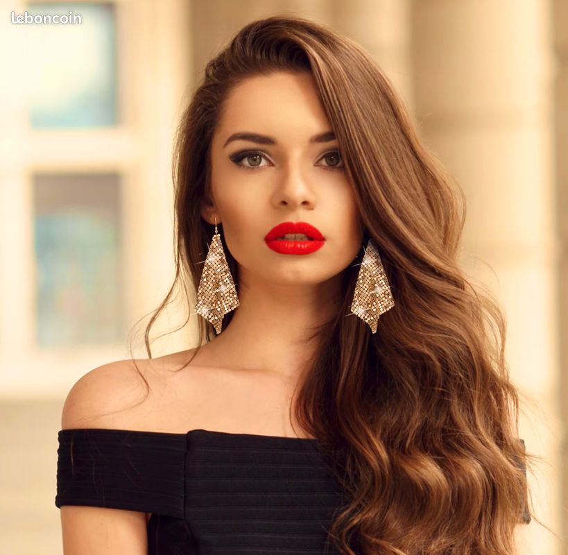 Boucles D'oreilles Pendantes Mosaïque Dorées - Bijoux Femme Neufs Avec étiquettes