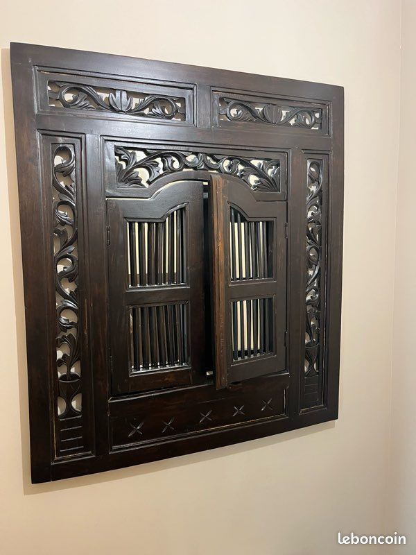 Miroir fenêtre - Bois couleur wengé (image 1)