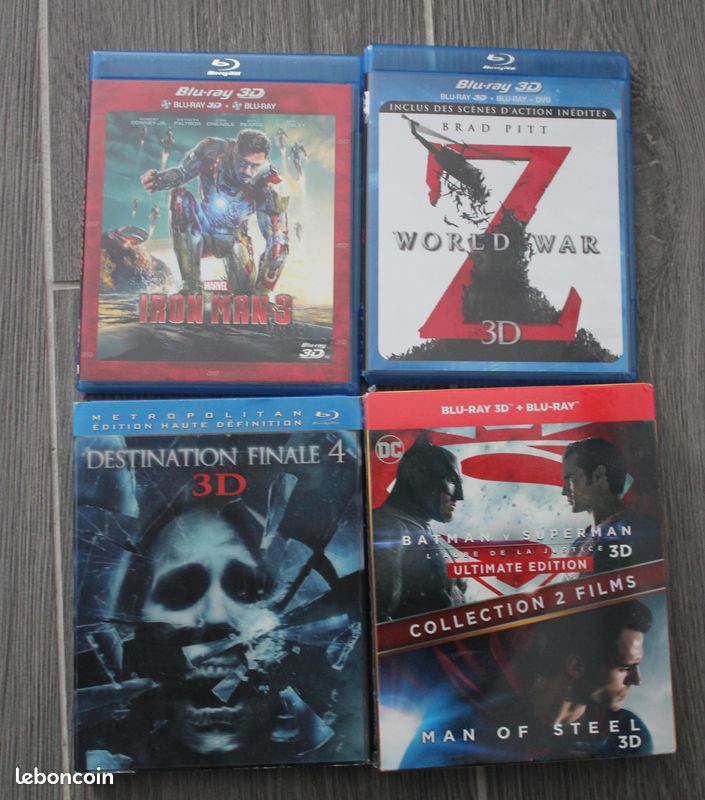 Occasion - Lot de 5 Films Blu Ray 3D dont 2 films Man of Steel Blu Ray 3D Neuf sous blister (image 1)