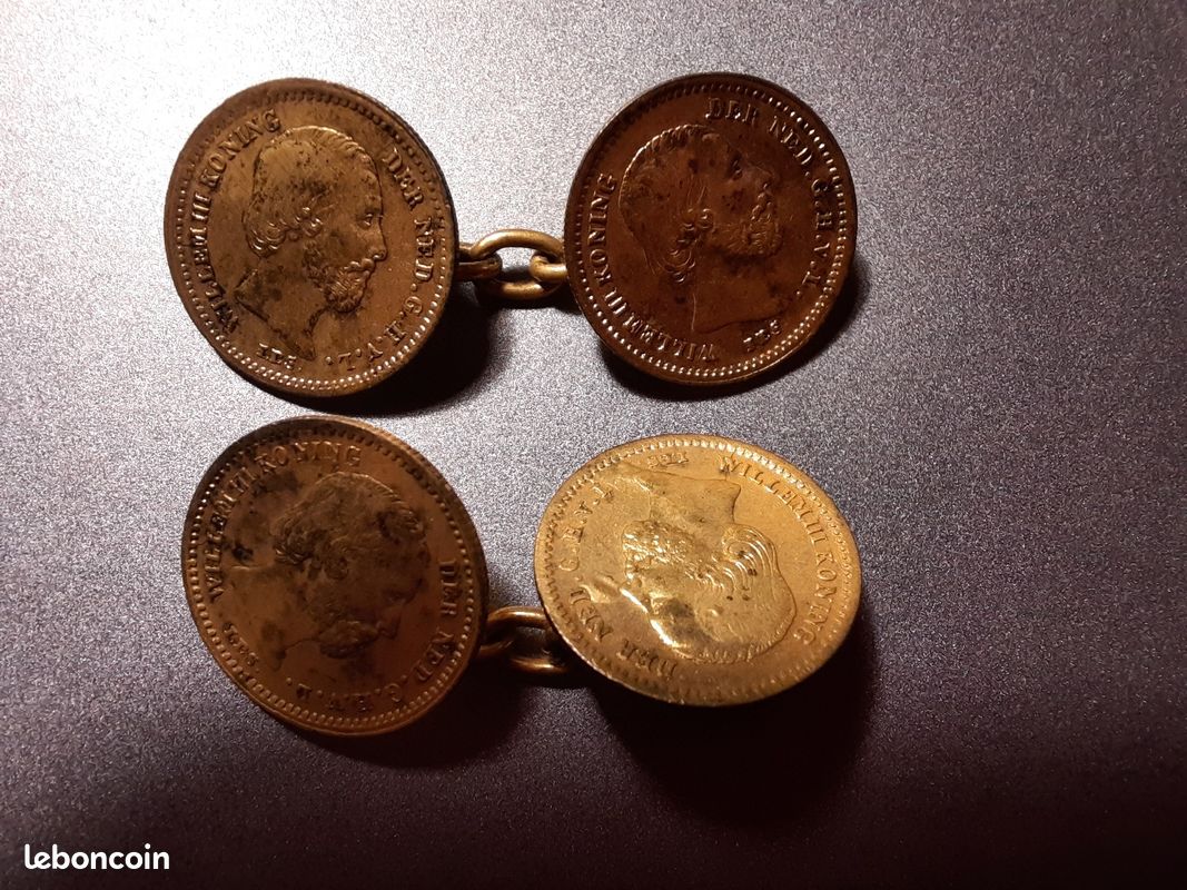 Boutons De Manchette Fantaisie Homme - Pièces Euros Argentées - Style Billet/Monnaie - Neuf Sous Emballage