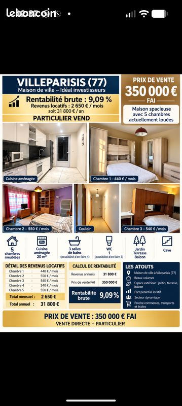 Maison 6 pièces 100 m² · à Villeparisis · 100 m² · 349 000 €
