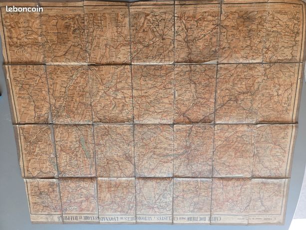 Carte Routière Taride Du Lyonnais N°14 Sur Toile – édition Années 1910 – état Très Correct
