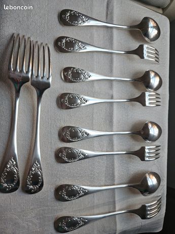 Lot De 2 Couverts De Baptême Ravinet D'Enfert – Métal Argenté – Écrin – Fabriqué En France