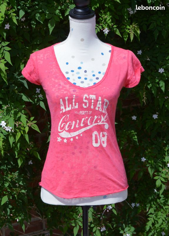 Tshirt Rose fuchsia Converse Taille 36/S (image 1)