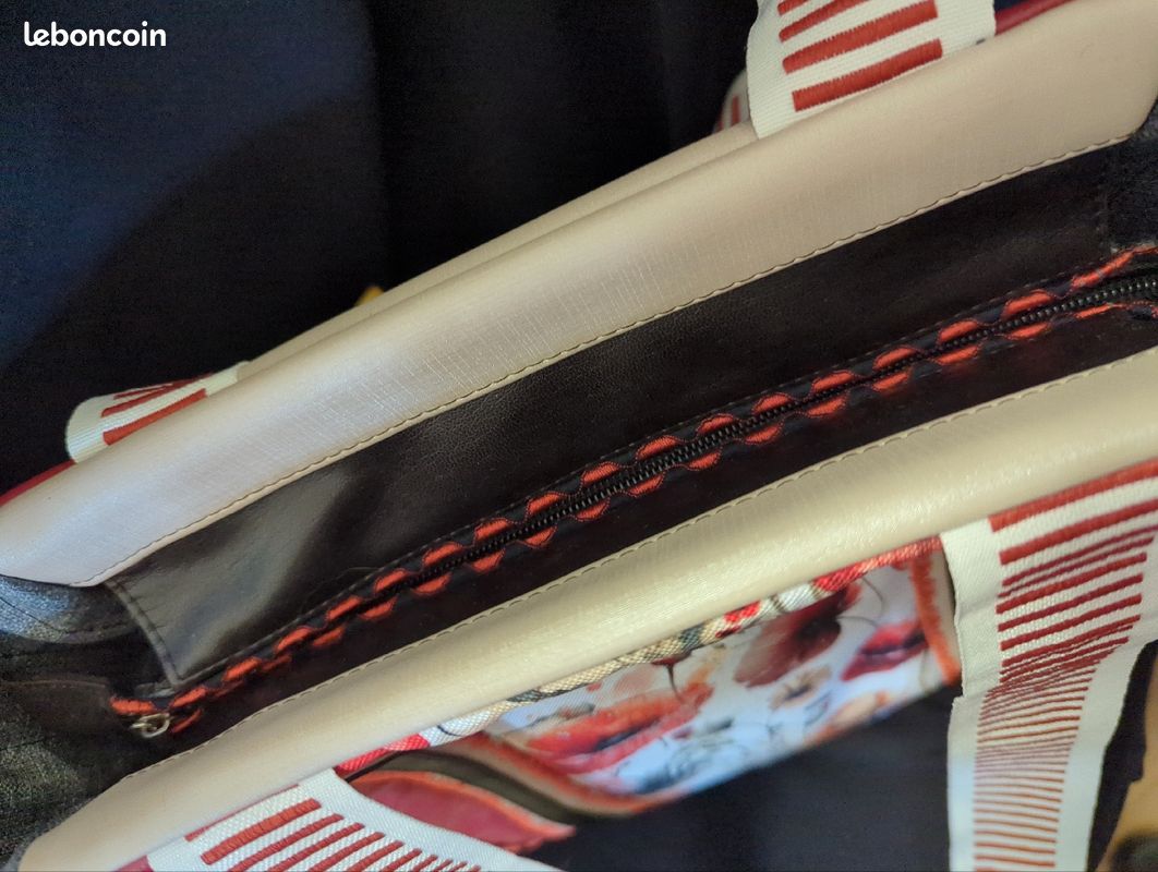 Sac fait mains motif coquelicots (image 3)