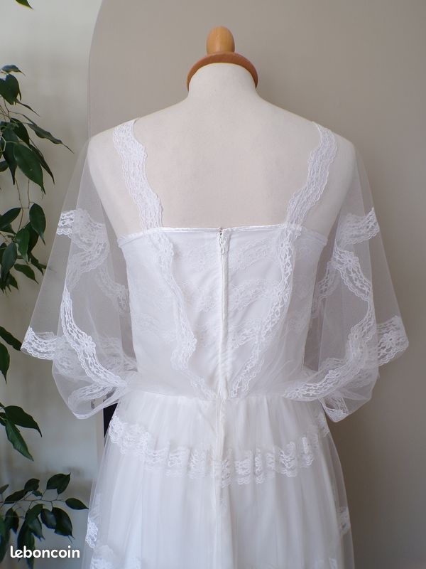 Robe de mariée dentelle années 70 (image 6)