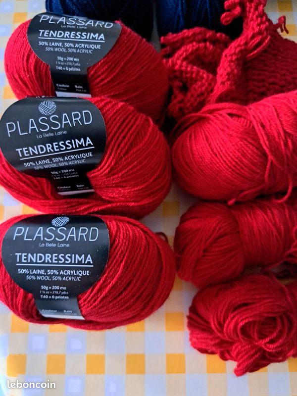 Laine plassard tendressima rouge fonce (image 1)