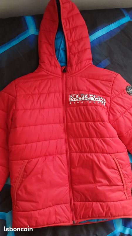 Doudoune Napapijri Rouge - Taille 12 Ans Garçon - Comme Neuve - Occasion Très Bon état