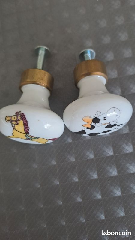 Bouton poignée meuble porcelaine limoge (image 2)