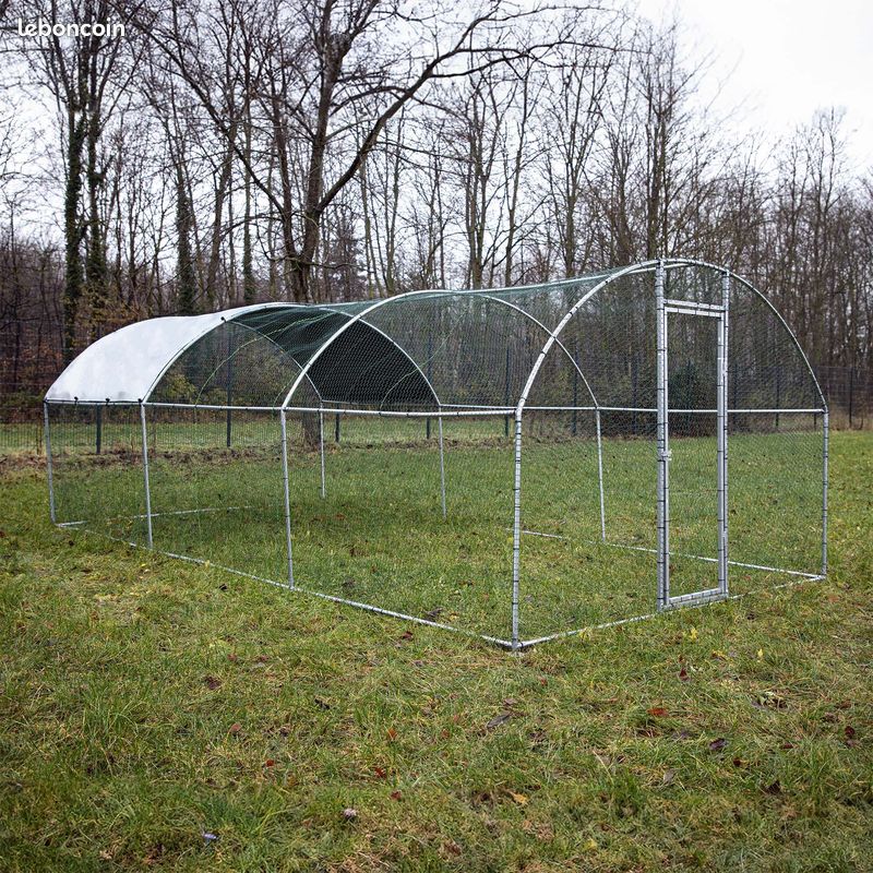 Enclos grillagé poulailler jardin 6x3x2m volière 18m² chatière 18m² enclos chat parc poule oie TOP (image 1)